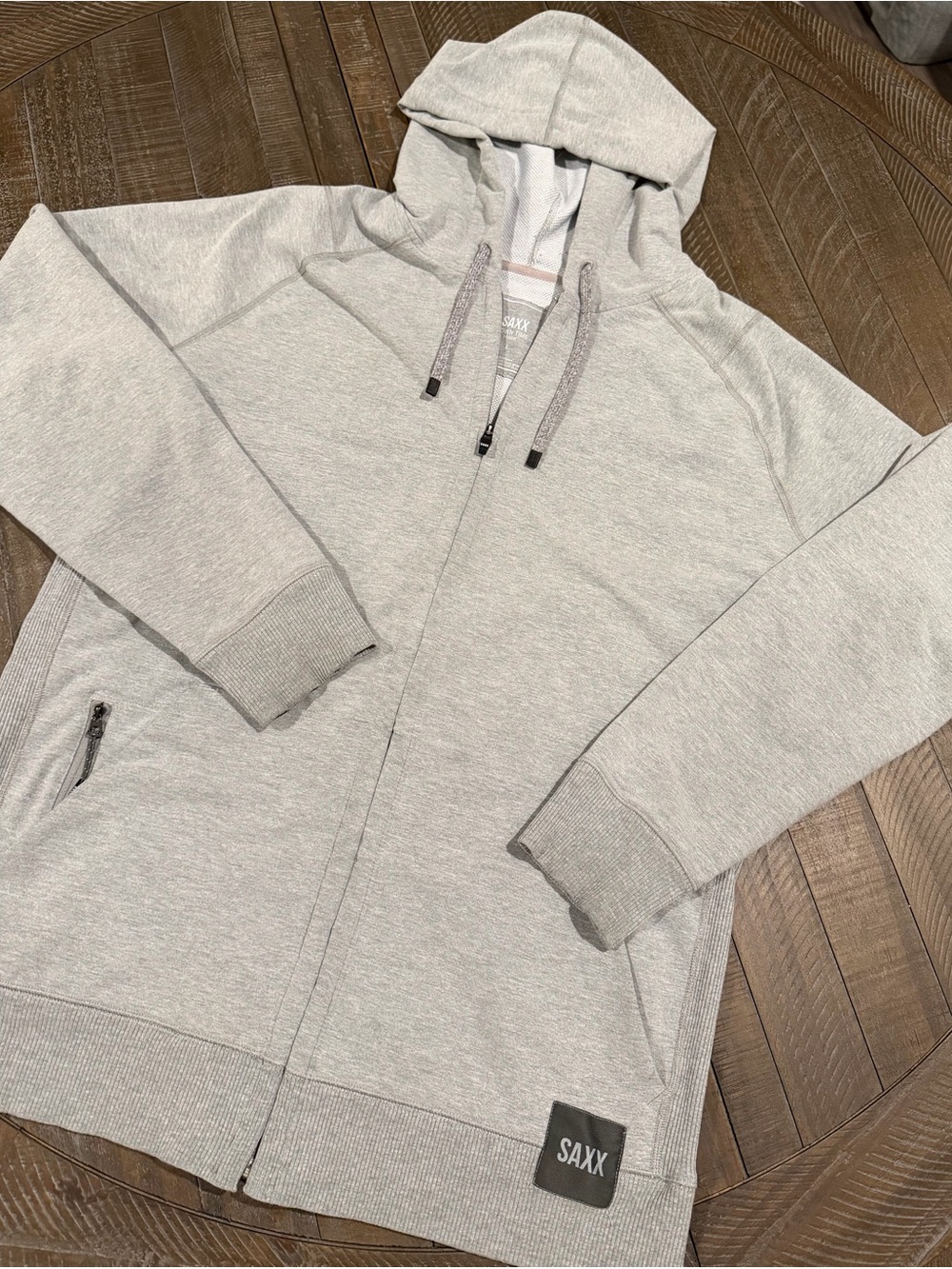Saxx Men’s Light Gray Full Zip Hooded Sweatshirt